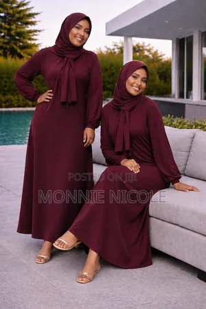 Burgundy Islamic Women Fashion+Hijab