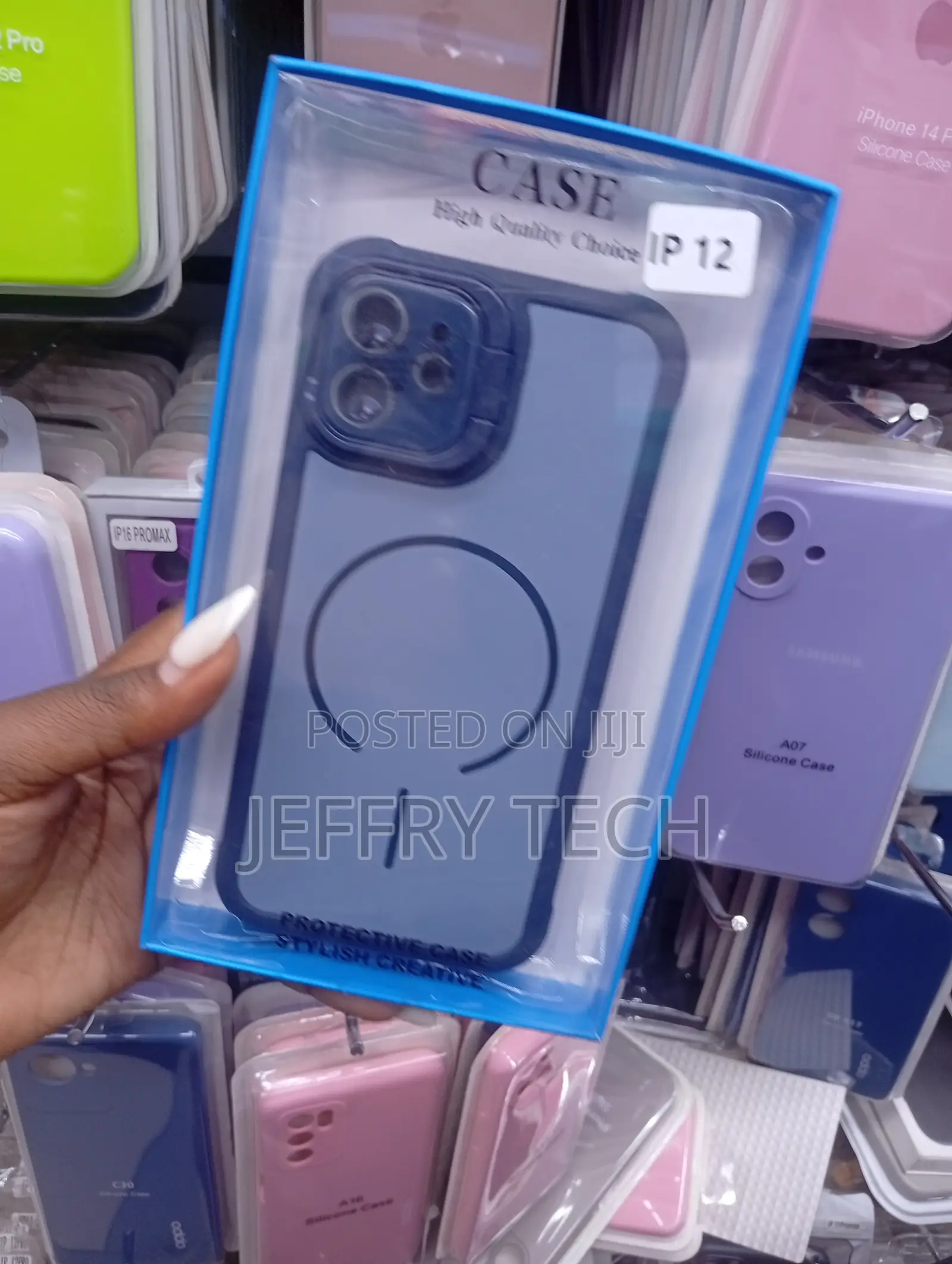iPhone 12 Matte Blue Translucent Protective Case