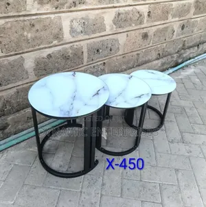 Modern 3-in-1 Nesting Coffee Table Set - Marble Top