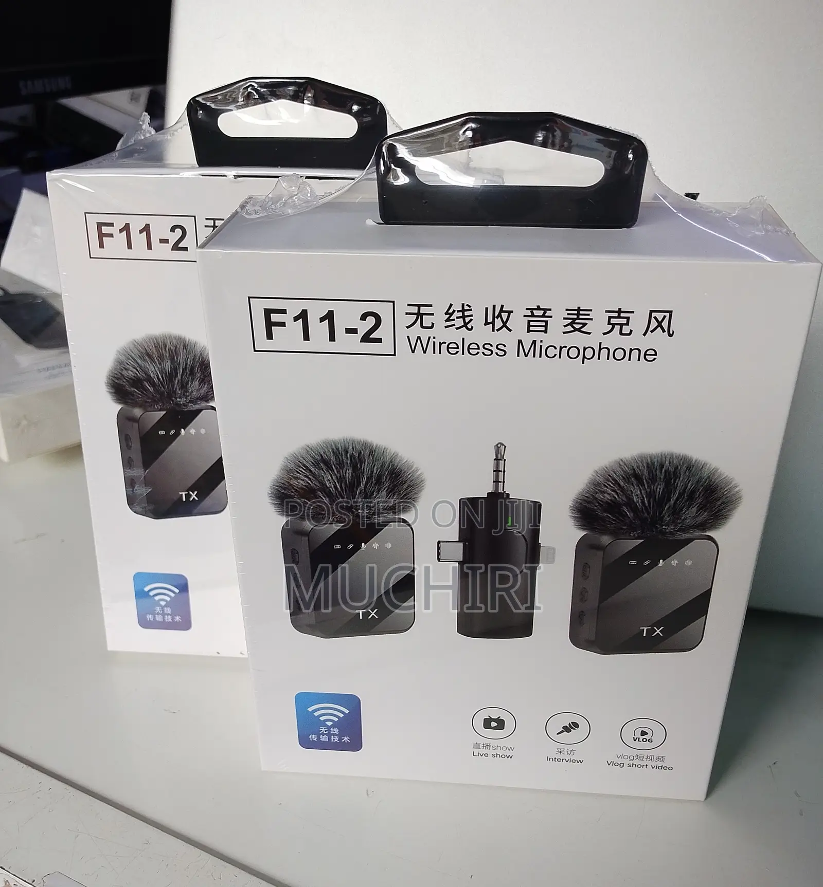 Wireless Microphone F11-2 Lavalier Microphone for Contect Creation