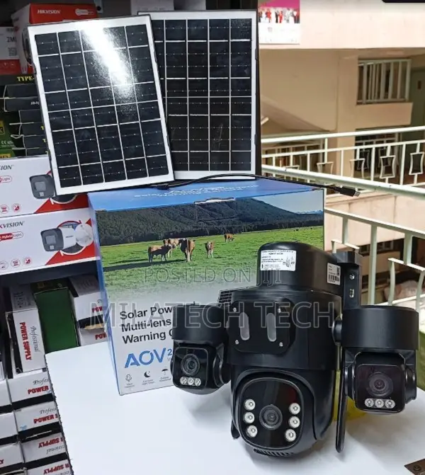 Triple Lens 4g Solar PTZ CCTV Camera Solar