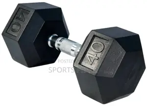40kg Hex Rubber Coated Dumbell - Single(1)