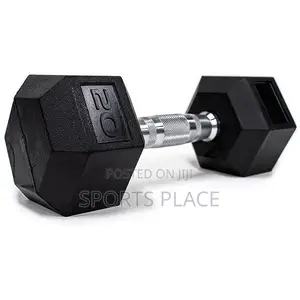 Rubber Coated 20kg Hex Dumbell - Single(1)