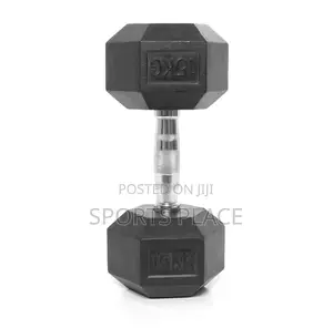 15kg Rubber-Dressed Hexagonal Dumbell - Single(1)