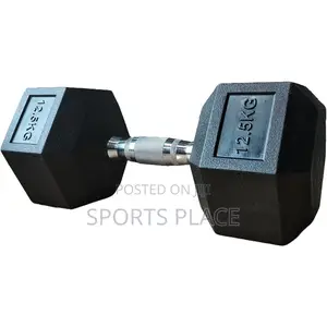 Rubber Dumbell 12.5kg - Hexagon - Single(1)