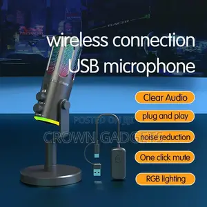 Usb Microphone for Pc Streaming Podcast With RGB Light