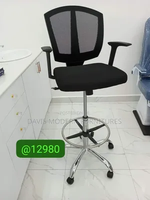 Mid-Back Mesh Drafting Chair With Footrest
