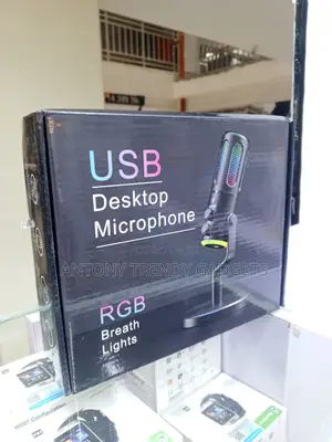 Usb Gaming Condenser Microphone With RGB Lights, Noise Reduction