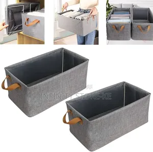 Foldable Grey Clothes Storage Bag / Laundry Bin