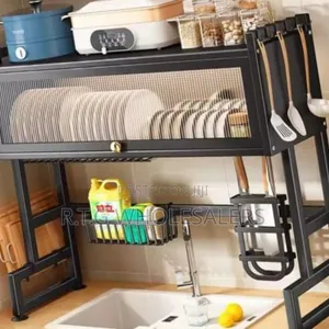 65cm Over Sink Dish Rack Glass Cover