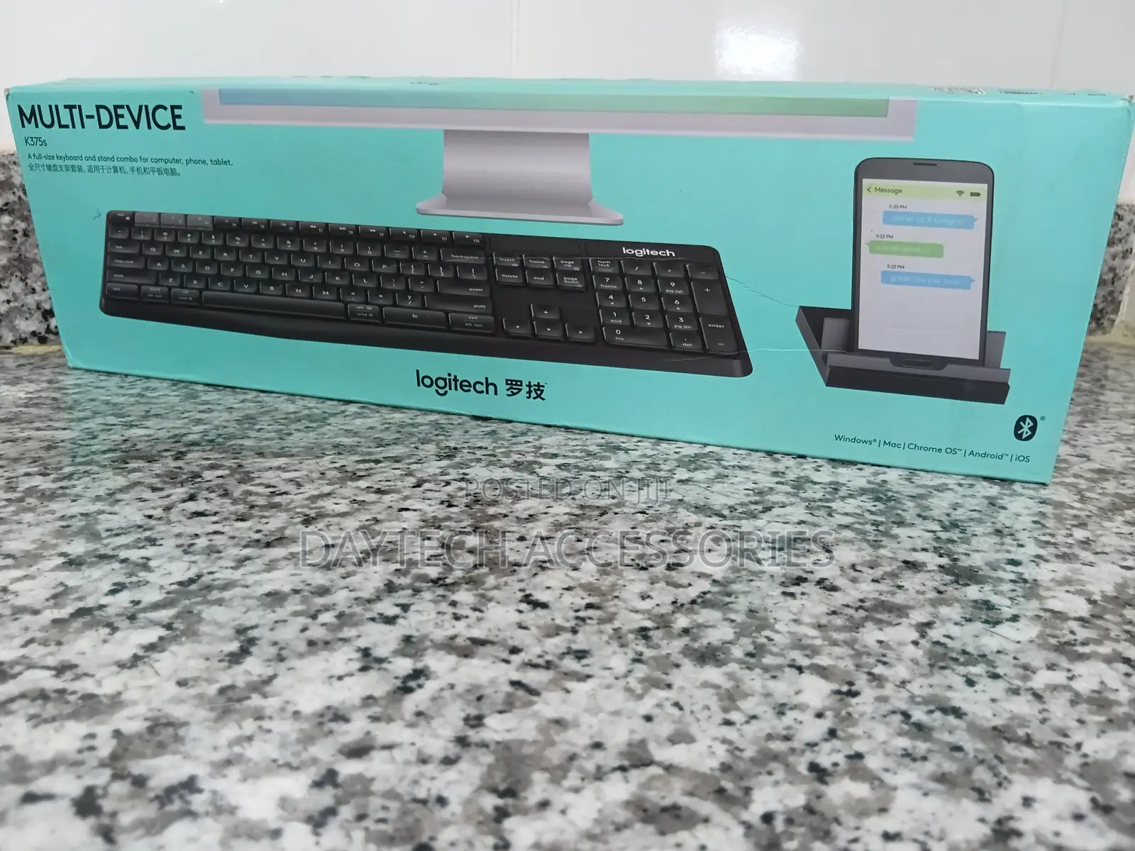 Logitech K375s Multi-Device Wireless Keyboard and Phone Stand Combo.