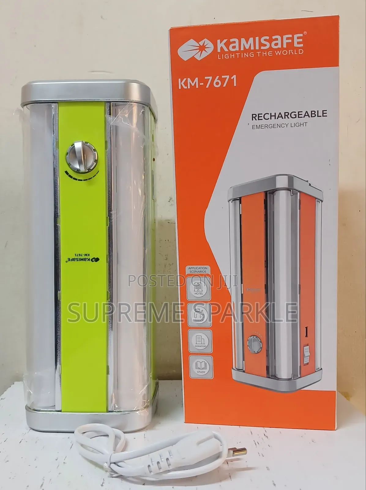 Kamisafe Km-7671 Rechargeable Emergency Light 4000mah Battery.