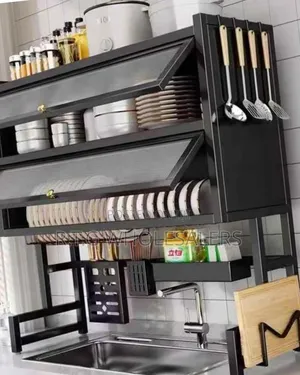 Premium 2-Tier Kitchen Dish Rack With Acrylic/Glass Cover
