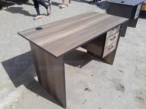 Office Desk With Walnut Wood-Grain Finish