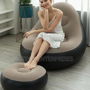 Inflatable Lazy Sofa Bed With Foot Step
