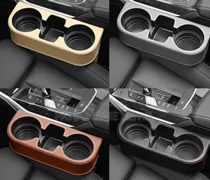 Leather Car Cup Holder With Phone Holder
