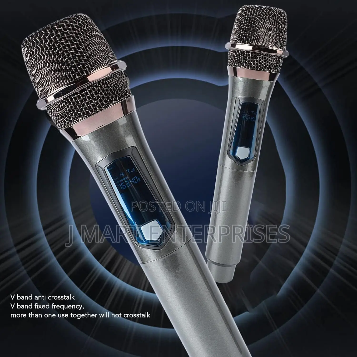 Professional Wireless Microphone Dual Uhf Cordless Dynamic Mic