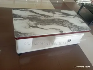Modern Rectangular Coffee Table With Marble -Top