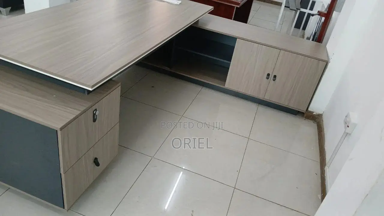 Executive Desks : 2.4m L-Shaped Executive Desk With Drawers