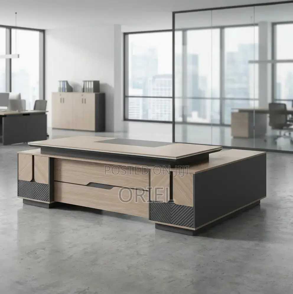 Executive Desks : 2.4m L-Shaped Executive Desk With Drawers
