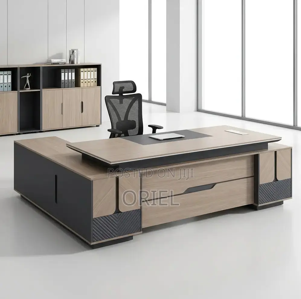 Executive Desks : 2.4m L-Shaped Executive Desk With Drawers