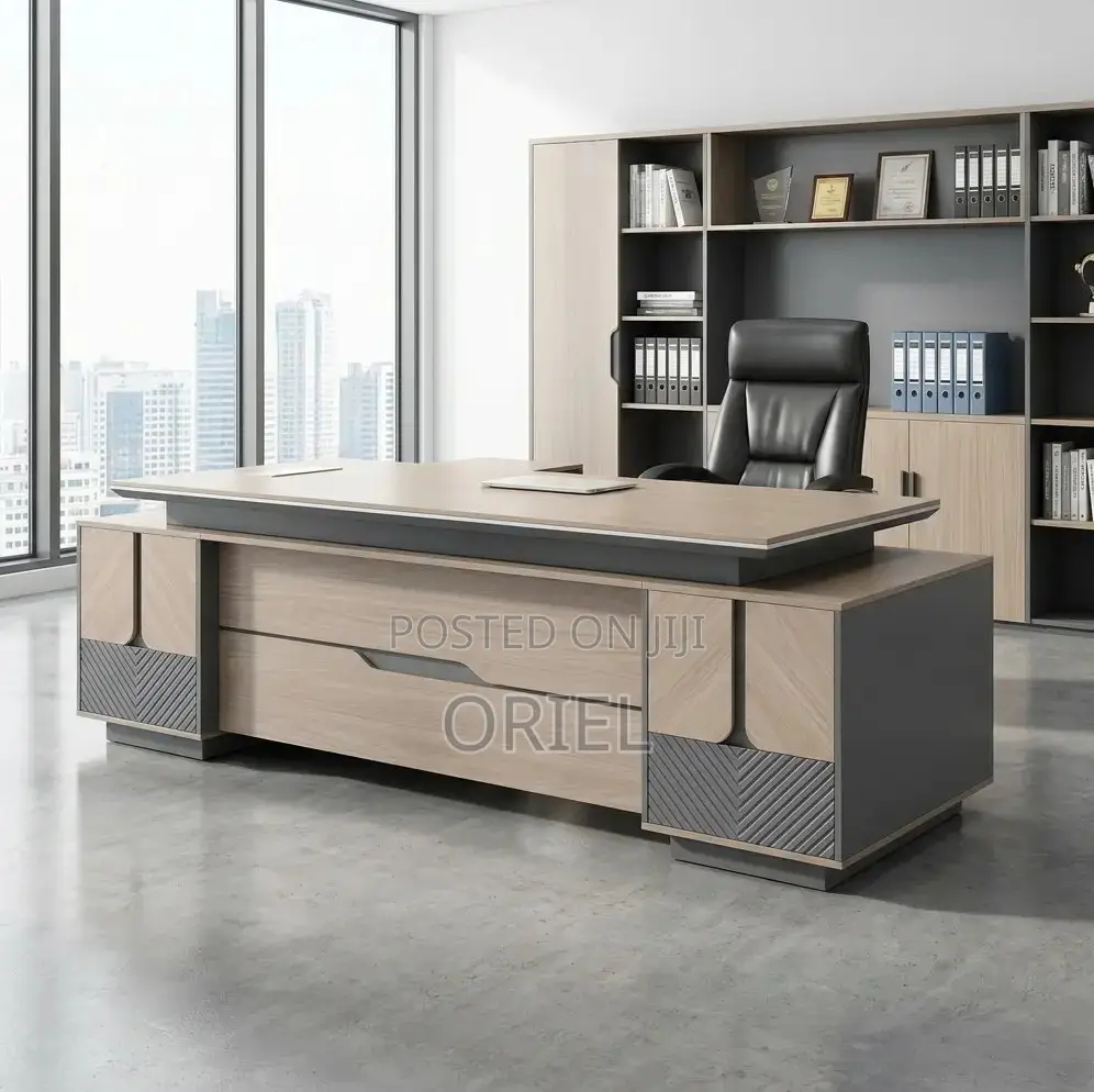 Executive Desks : 2.4m L-Shaped Executive Desk With Drawers