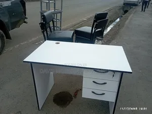 Compact White Office Desk With 3-Drawers