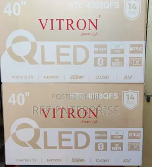 *Vitron 40" Qled Smart Android Frameless With Bluetooth