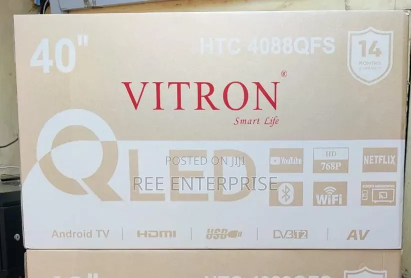 *Vitron 40" Qled Smart Android Frameless With Bluetooth