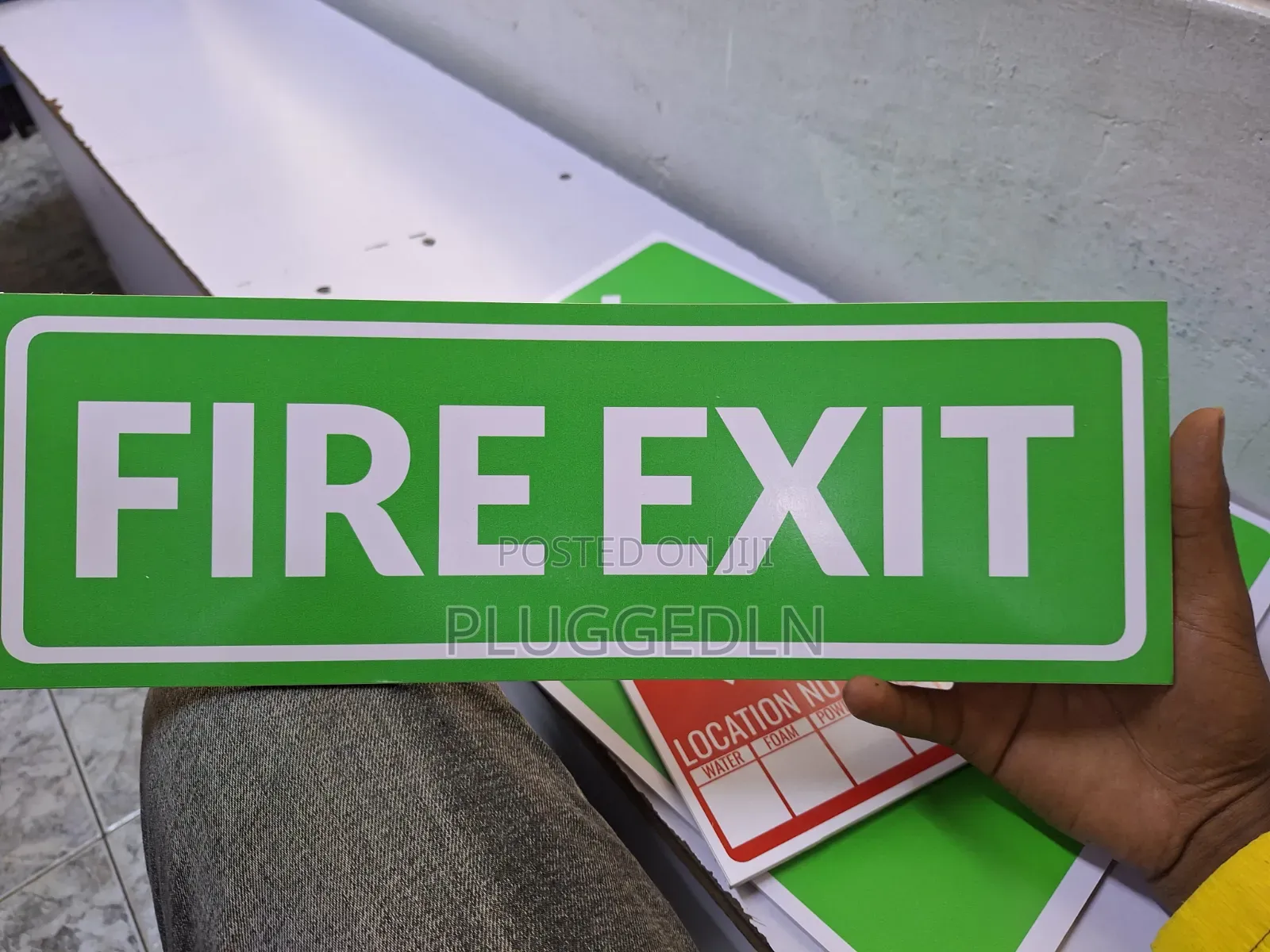 Fire Exit Sign Board.