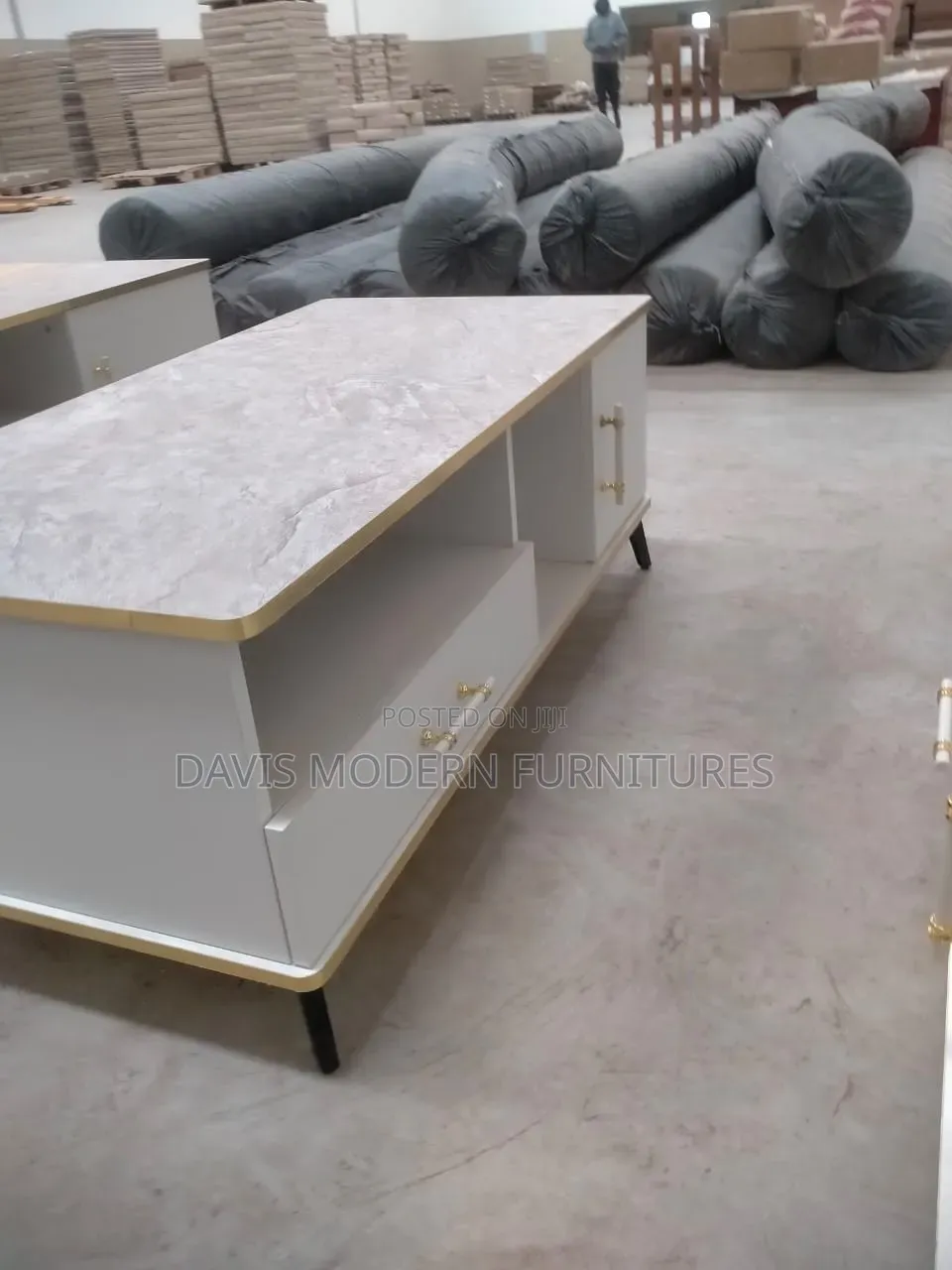 Modern Marble -Effect Top Coffee Table