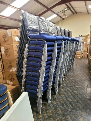 Navy Blue Fabric Stacking Bonquet Chairs