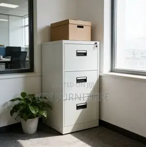 Office Cabinet; Executive Office Cabinet With Three Steel Drawers