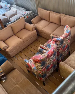 3 Seater + 2 Seater Brown Sofa Set