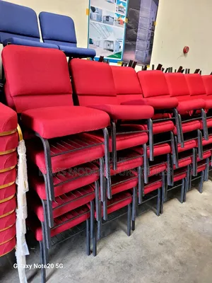 Red Upholstered Stoking Auditorium Seat