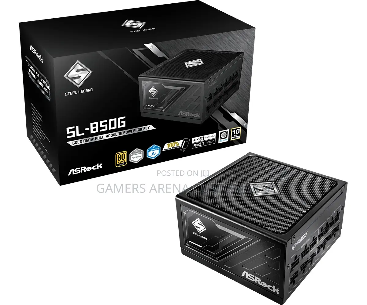 Asrock Sl-850g 850 Watt 80 Plus Gold Atx 3 Fully Modular Power Supply