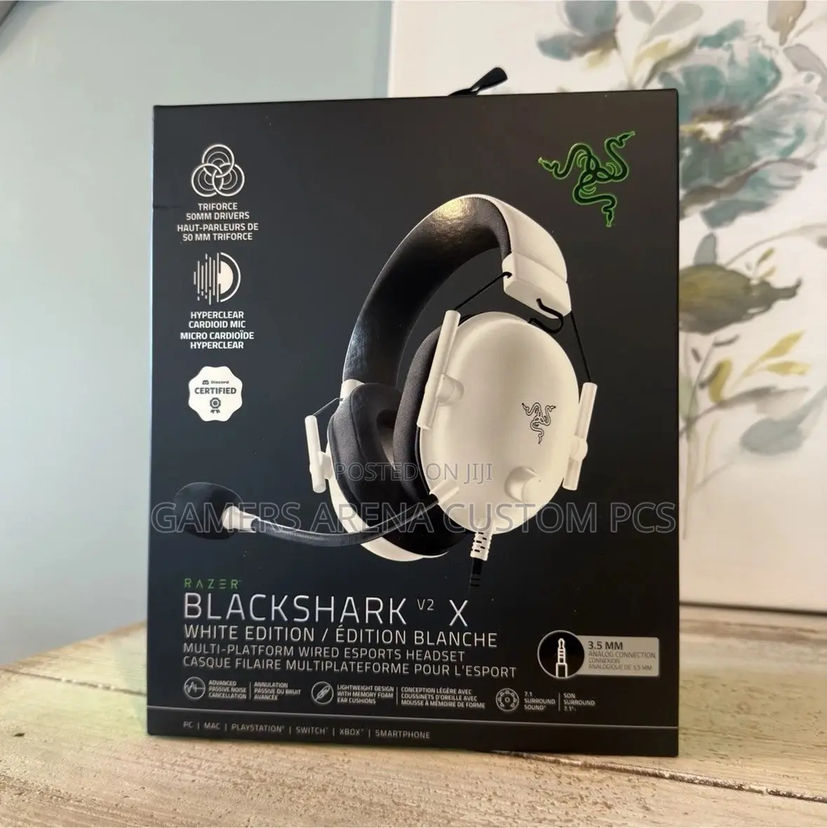 Razer Blackshark V2 X White Edition Wired Gaming Headset 7.1 Surround