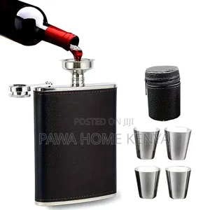 Whiskey Flask Gift Set With 4 Tumblers