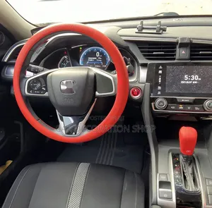 Silicon Red Steering Wheel Cover With Matchy Red Gear Shifterknob