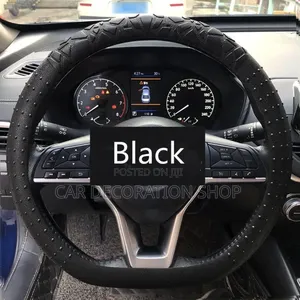 Black Silicone Steering Wheel Cover With Antislip Grip Exture Surface