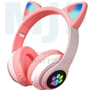 Glowing Cute Cat Ear Paw Led Headphones Wireless Girls Gift Kids Gamer