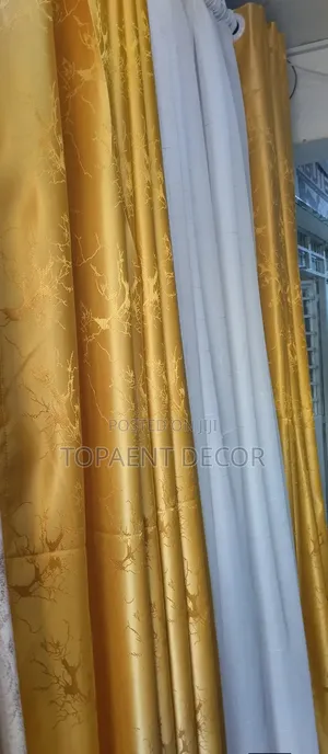 Gold Lengthy Window Affordable Curtains