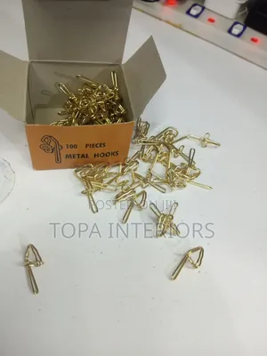 Curtain Accessories Gold Metallic Curtain Hooks Box of 100 Pieces