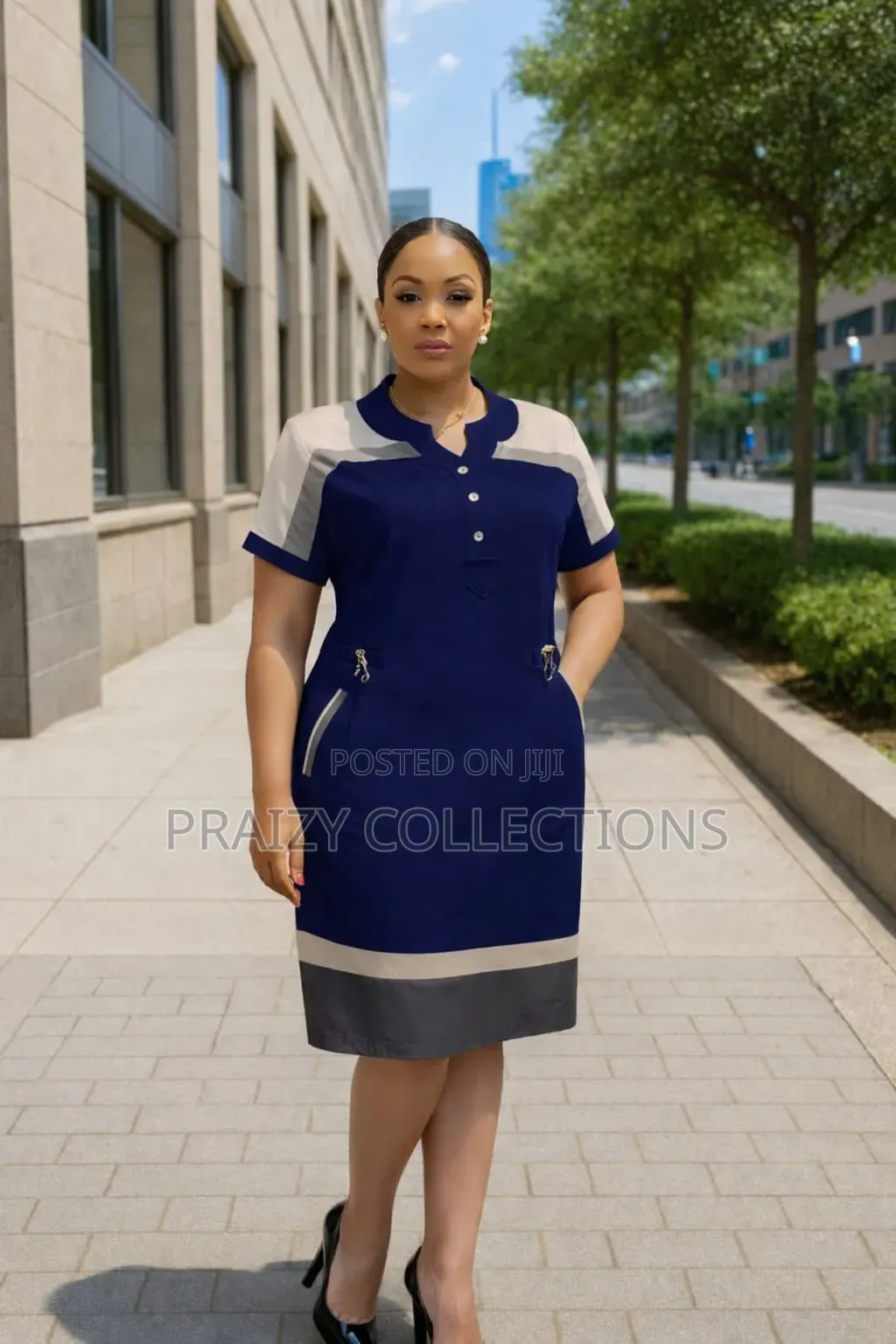 Elegant Two-Tone Dress