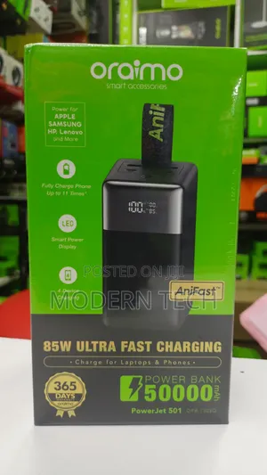 Oraimo Powerjet 501 – Ultimate 50,000mah 85w Fast Charging Beast
