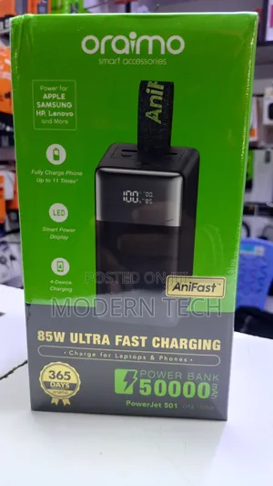 Oraimo Powerjet 501 Heavy-Duty 85w Fastcharging Power Bank (50,000mah)