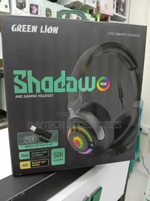Green Lion Shadow Anc Gaming Headphones - Black