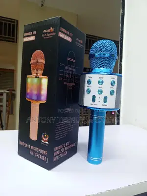 Ws-858l Wireless KTV Microphone, Portable Mic RGB Lights Echo Control