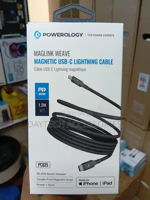 Powerology Weave Magnetic Usb C to Lightning Cable 30w Fast Charging
