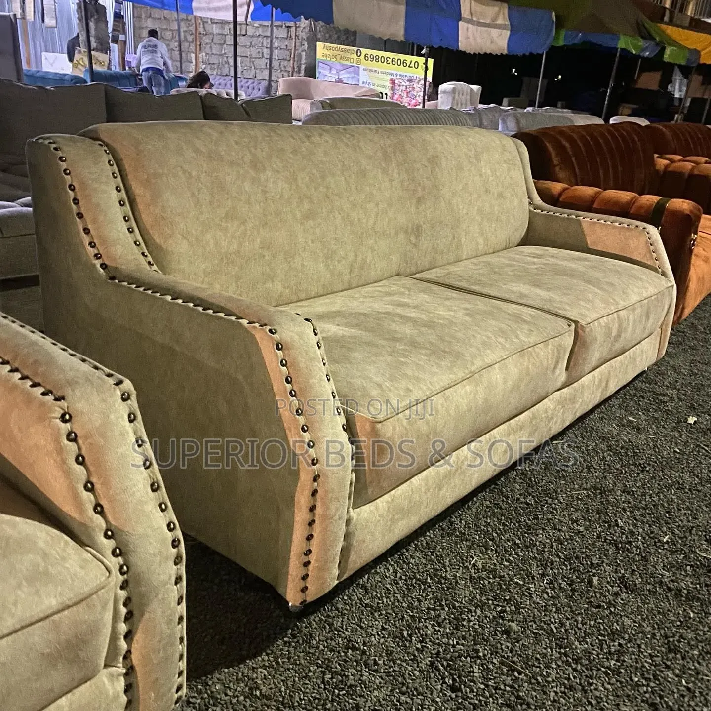 3 Seater Sofa Available in Black, Cream, Grey and White